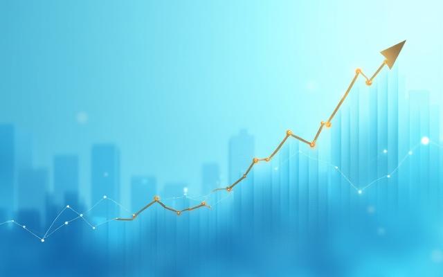 財務データ、グラフ、計算機が描かれた経営分析を示すイラスト